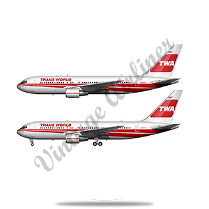 TWA 767 Red Tail Livery Round Sandstone Coaster