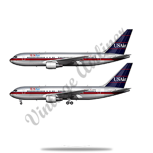 US Air 767 Round Sandstone Coaster
