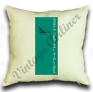 North Central Airlines Vintage Timetable Cover Linen Pillow Case Cover
