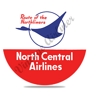 North Central Airlines Vintage Bag Sticker Round Sandstone Coaster