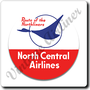 North Central Airlines Vintage Square Sandstone Coaster