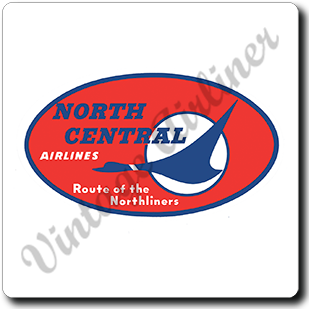 North Central Airlines Vintage Square Sandstone Coaster