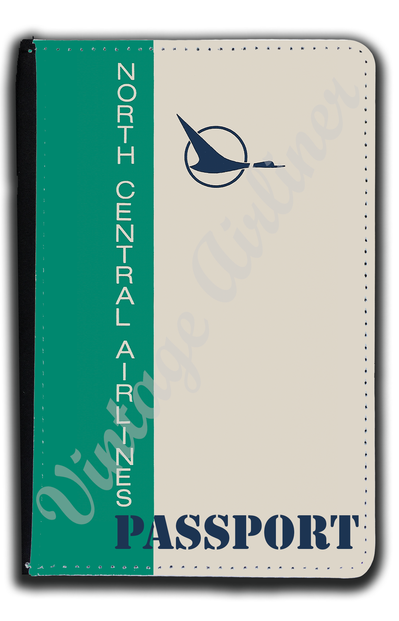 North Central Airlines Timetable Cover Passport Case