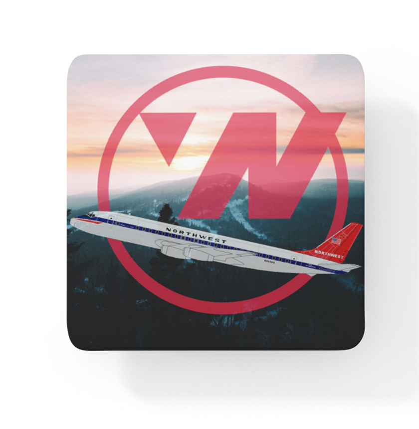 Northwest Airlines - Origin View Of Northwest Oregon - Square Sandstone Coaster