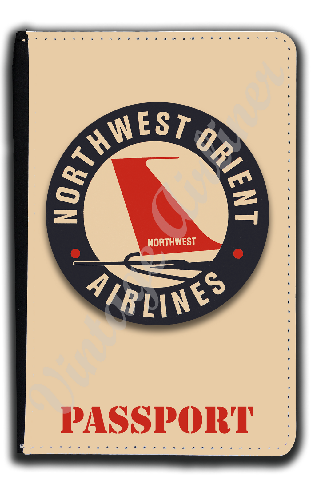 Northwest Orient Airlines 1950's Bag Sticker Passport Case