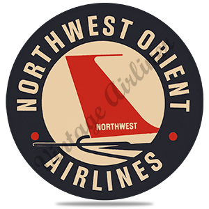 Northwest Orient Airlines 1950's Vintage Round Sandstone Coaster