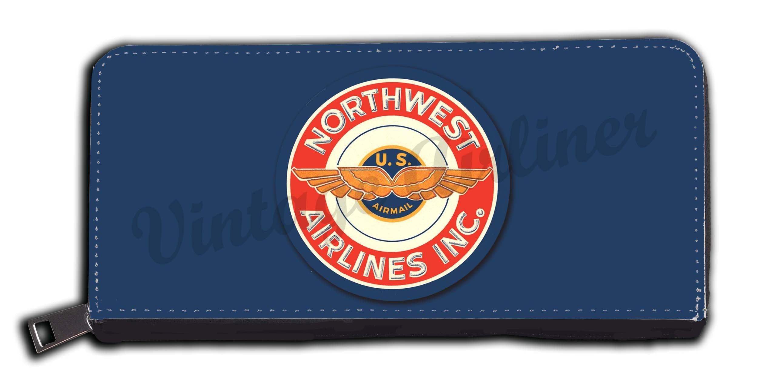 Northwest Airlines 1940's Vintage Bag Sticker Wallet