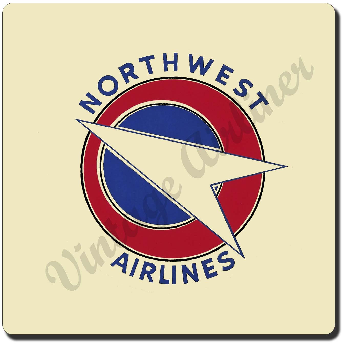 Northwest Airlines Vintage Sandstone Coaster