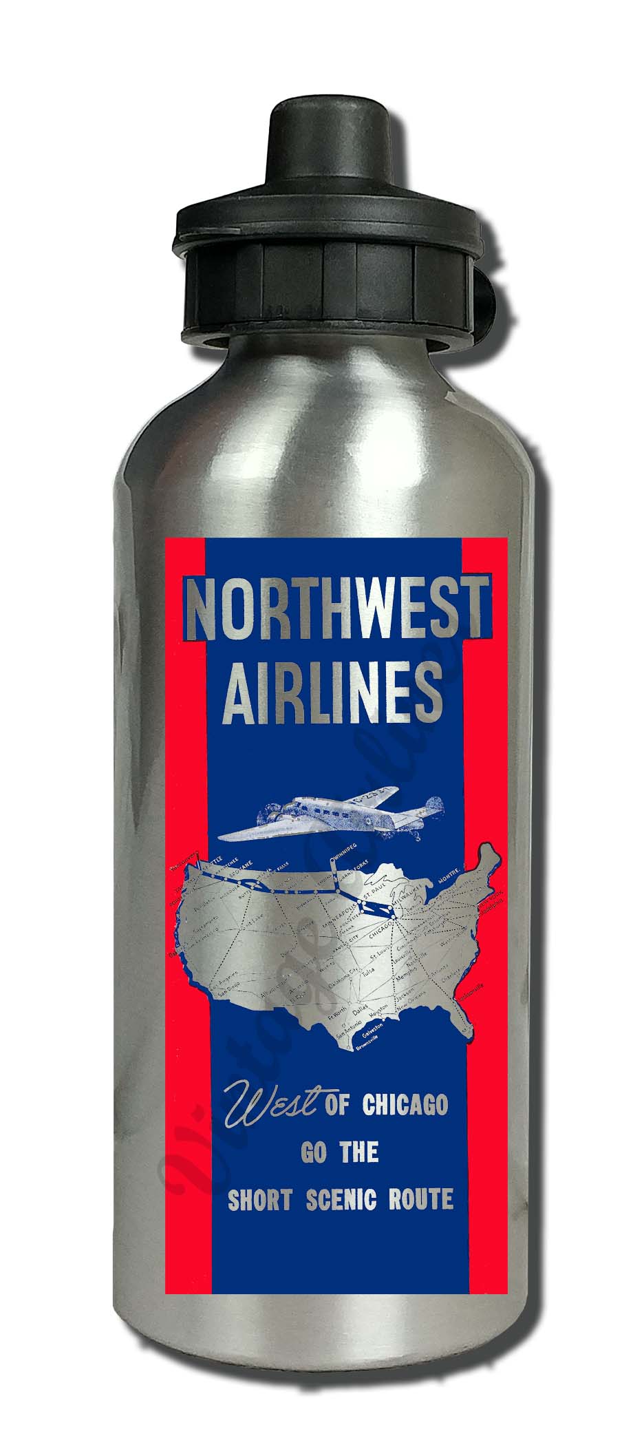 Northwest Airlines Aluminum Water Bottle