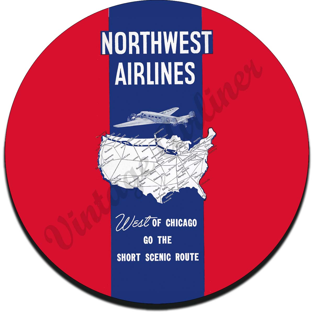 Northwest Airlines Sandstone Coaster