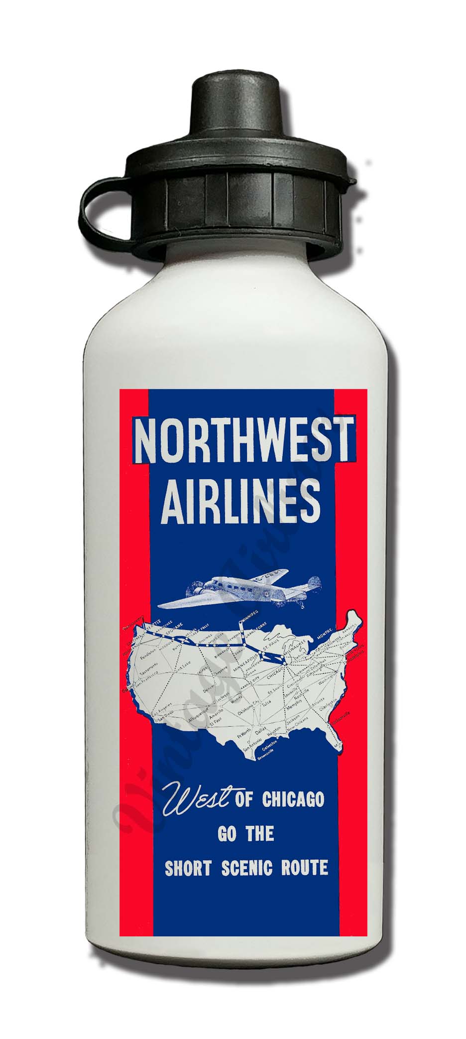 Northwest Airlines Aluminum Water Bottle