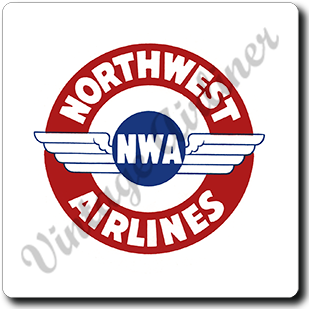 Northwest Airlines 1930's Vintage Square Sandstone Coaster