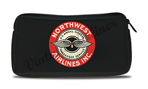 Northwest Airlines 1940's Vintage Bag Sticker Travel Pouch