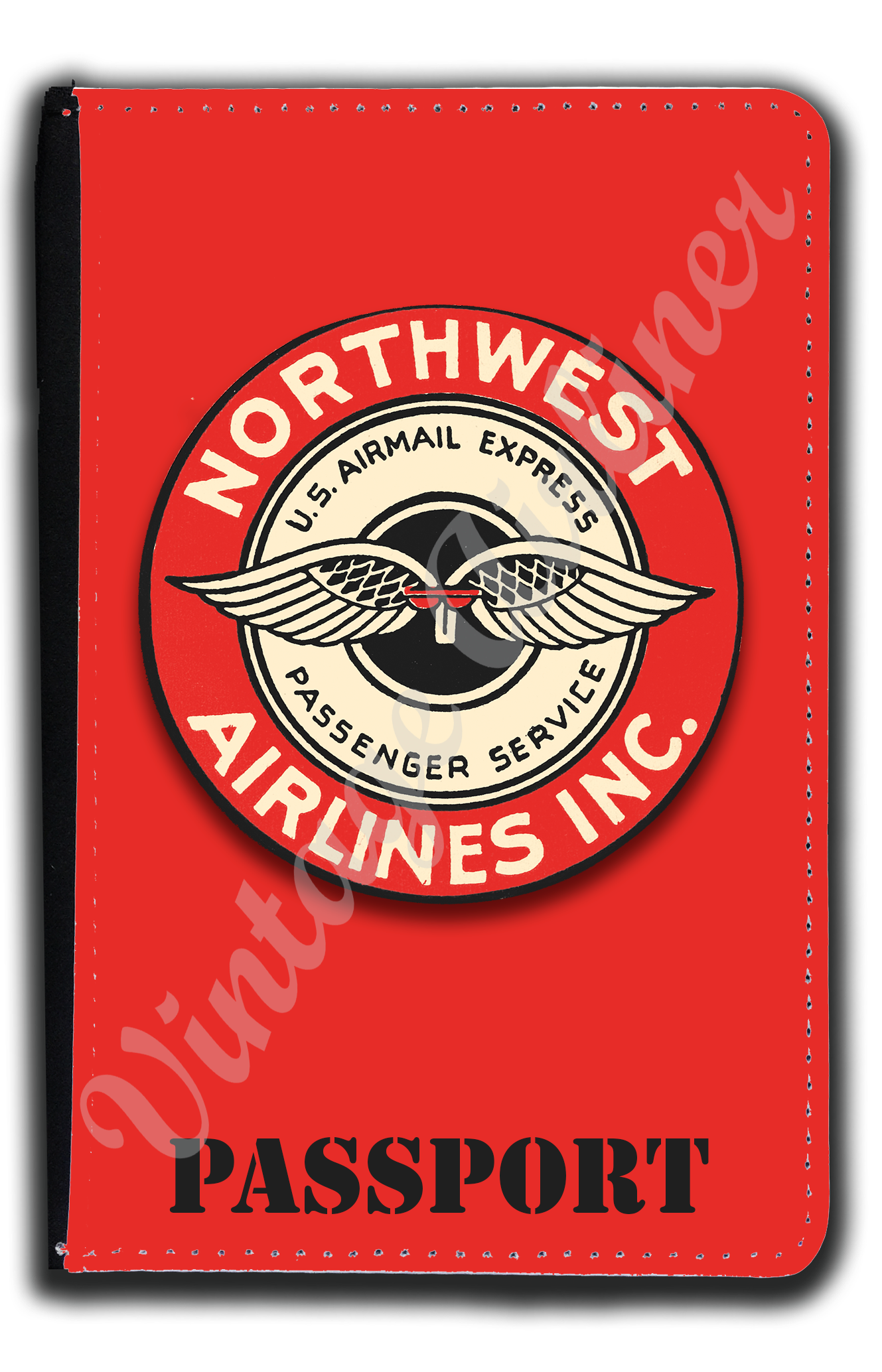 Northwest Airlines Vintage 1940's Bag Sticker Passport Case