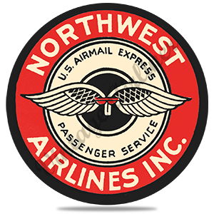 Northwest Airlines 1940's Vintage Round Sandstone Coaster