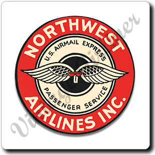 Northwest Airlines 1940's Vintage Square Sandstone Coaster