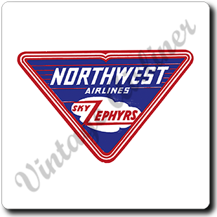Northwest Airlines 1930's Sky Zephyr's Vintage Square Sandstone Coaster