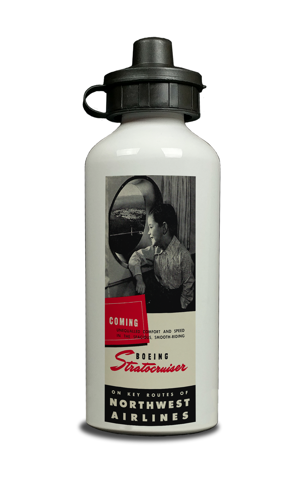 Northwest Airlines Vintage Timetable Cover Aluminum Water Bottle
