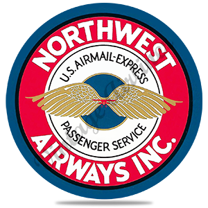 Northwest Airlines Vintage Logo Round Sandstone Coaster