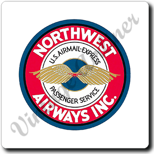 Northwest Airlines Vintage Logo Square Sandstone Coaster