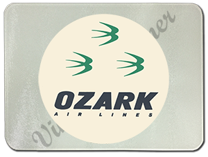 Ozark Airlines Vintage Logo Glass Cutting Board