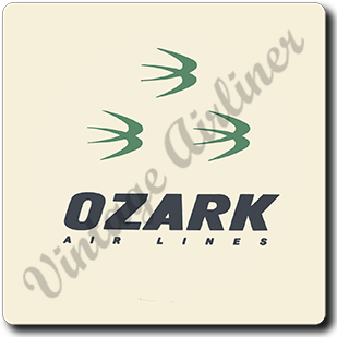 Ozark Air Lines Vintage Logo Square Sandstone Coaster