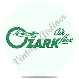 Ozark Airlines Vintage Baggage Sticker Round Sandstone Coaster