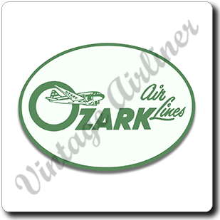 Ozark Airlines Vintage Baggage Sticker Square Sandstone Coaster