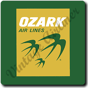 Ozark Airlines Yellow Logo Square Sandstone Coaster