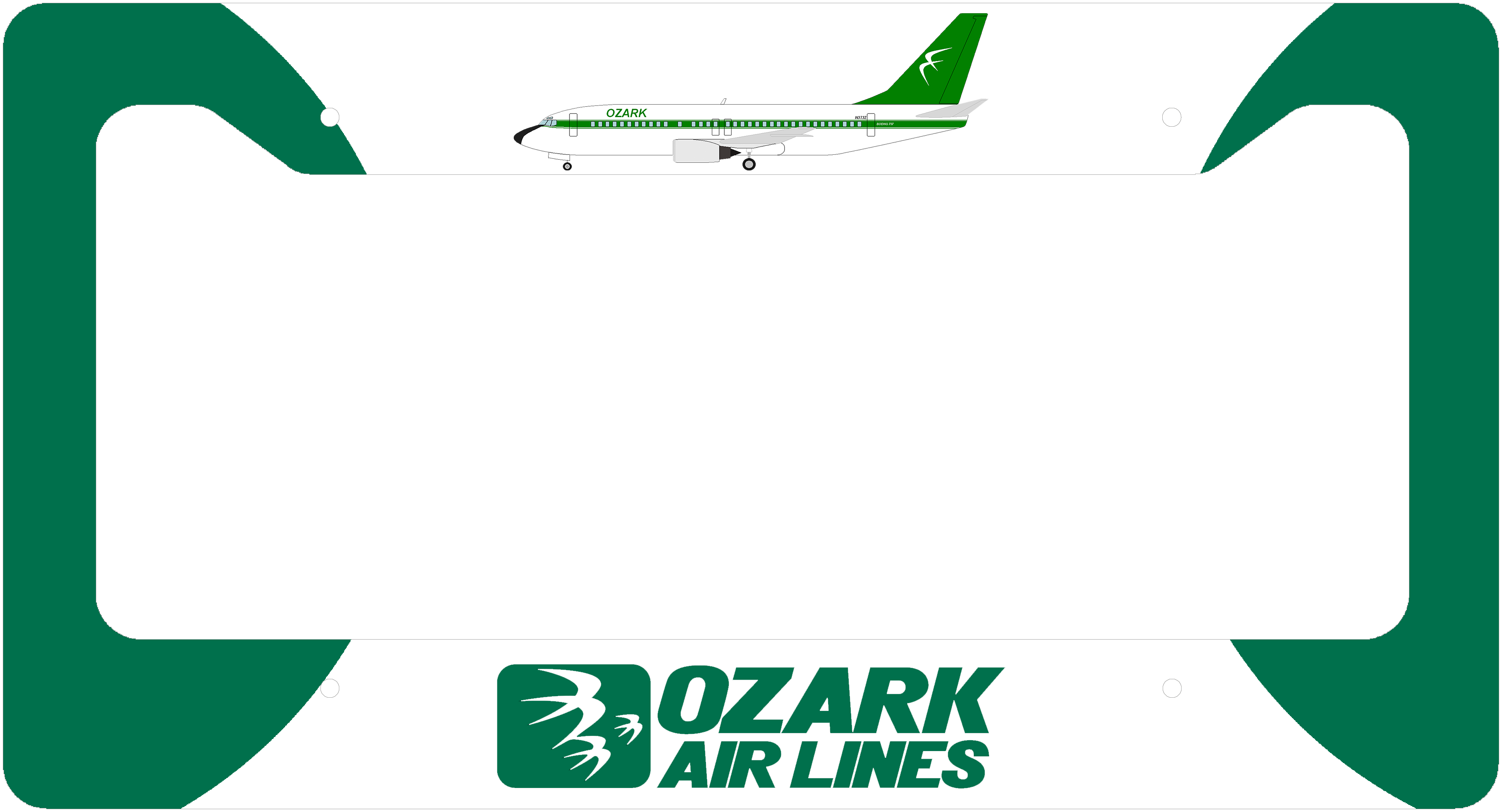 Ozark Airlines Livery - License Plate Thick Frame