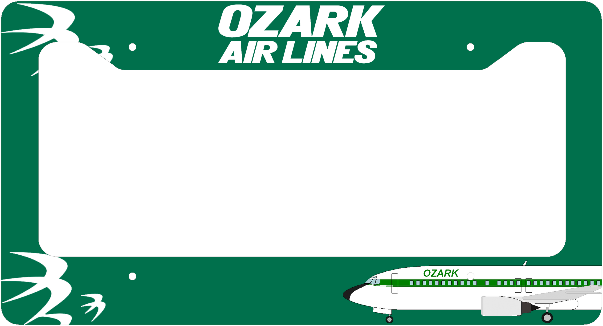 Ozark Airlines - License Plate Thick Frame