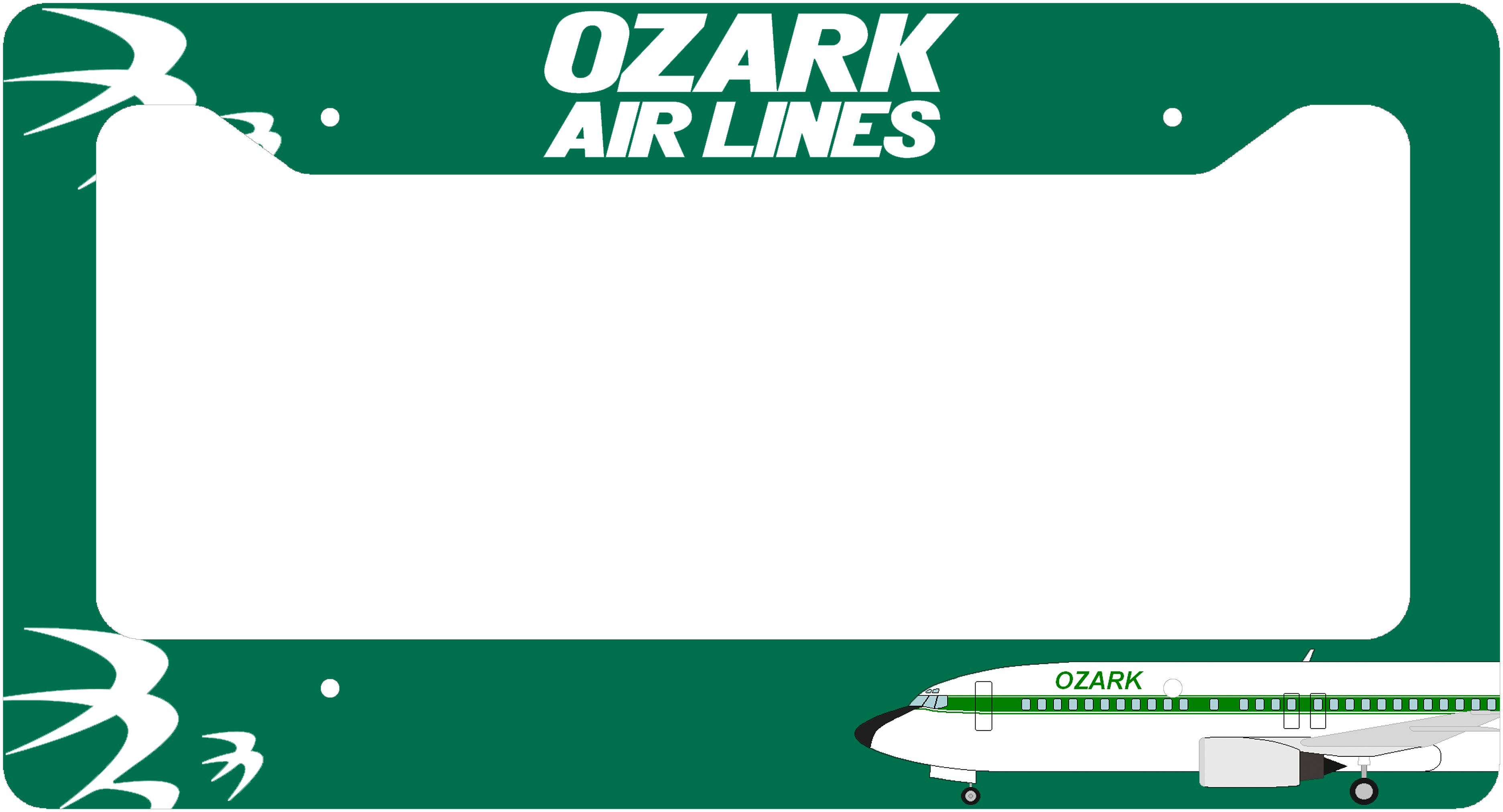 Ozark Airlines - License Plate Thick Frame