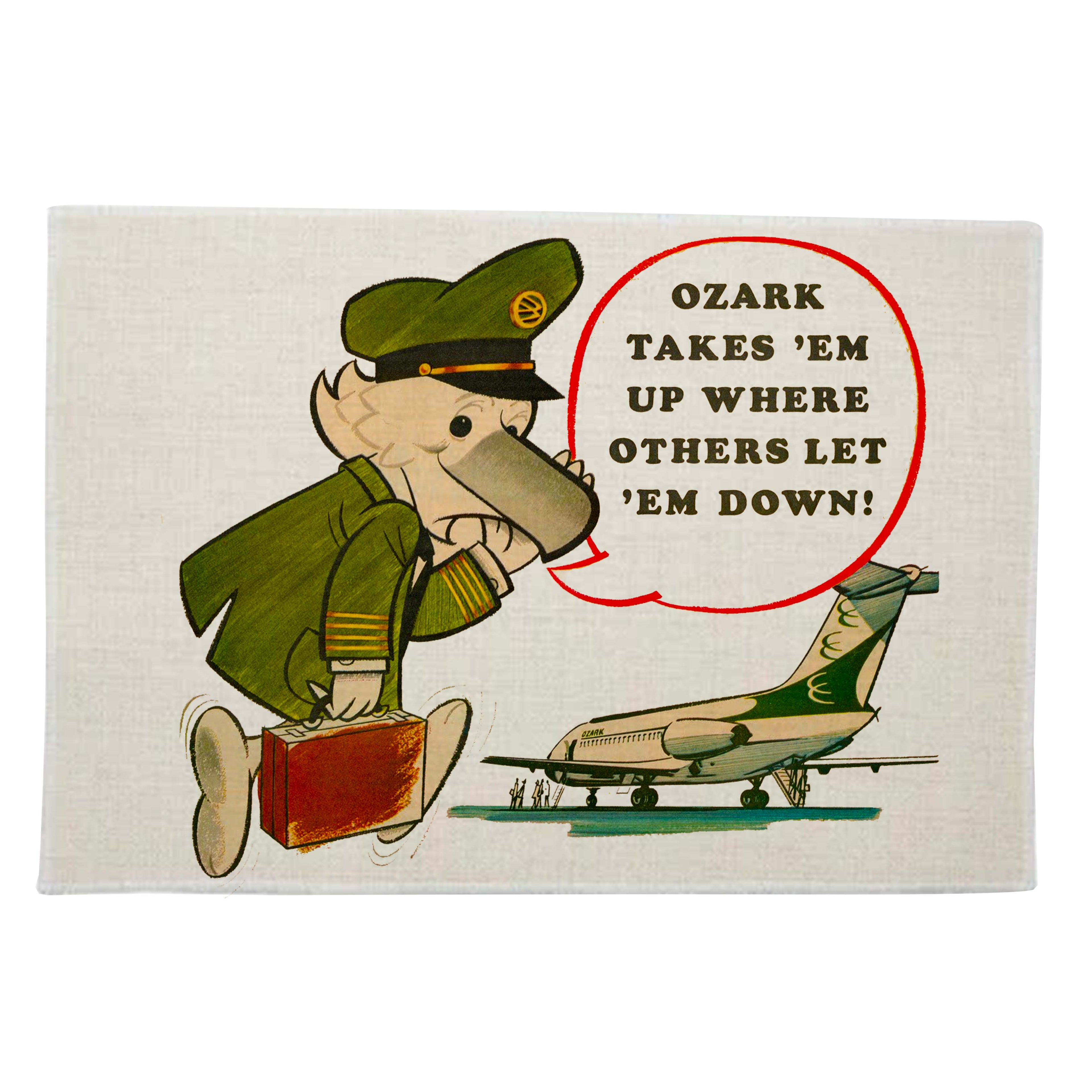 Ozark Airlines Mascot - Linen Placemats (A SET OF 4)