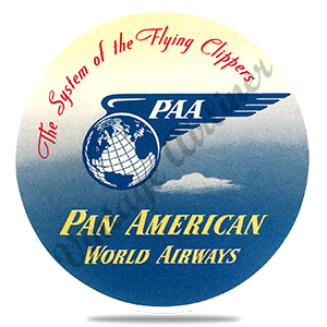 Pan Am Vintage Baggage Sticker Round Sandstone Coaster