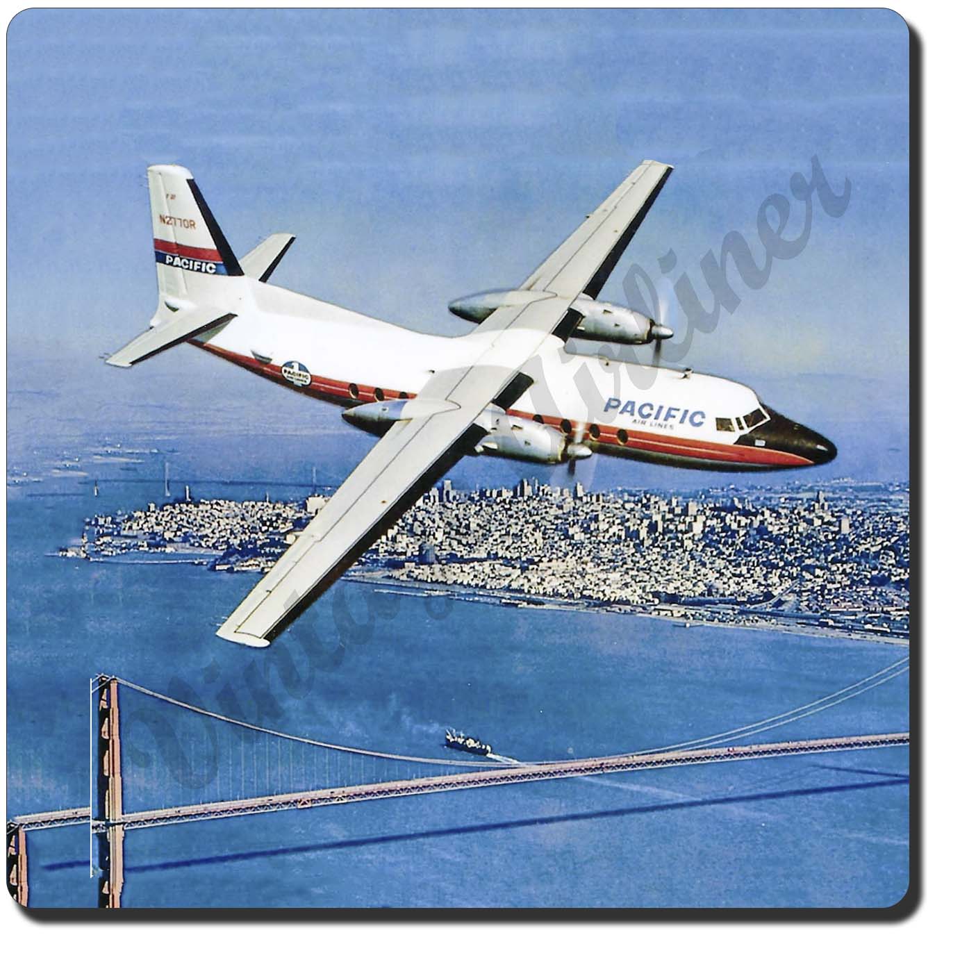 Pacific Airlines Vintage Sandstone Coaster