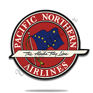 Pacific Northern Airlines Bag Sticker Round Sandstone Coaster