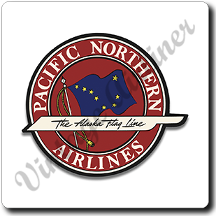 Pacific Northern Airlines Square Sandstone Coaster