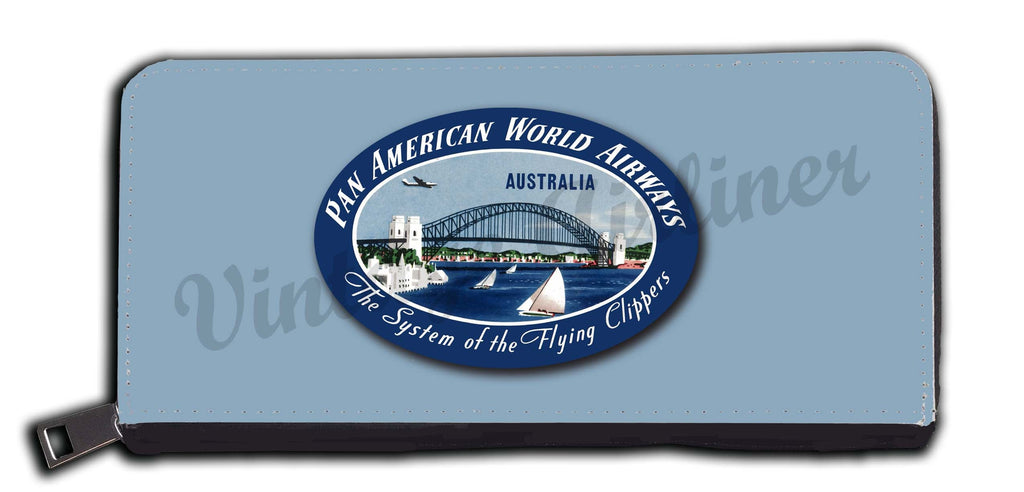 Pan Am World Airways Australia Vintage Bag Sticker Wallet