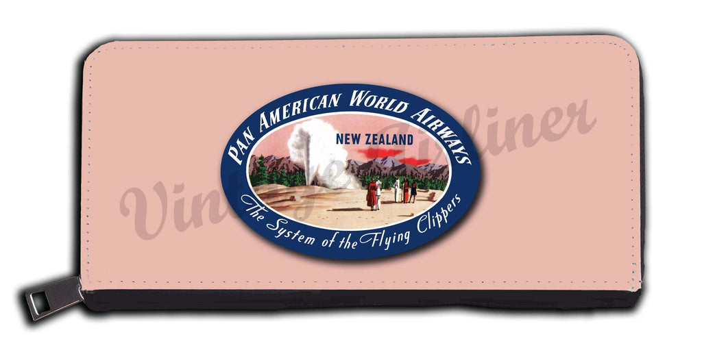 Pan Am World Airways New Zealand Vintage Bag Sticker Wallet
