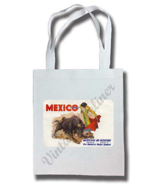 Pan American World Airways Mexico Vintage Tote Bag