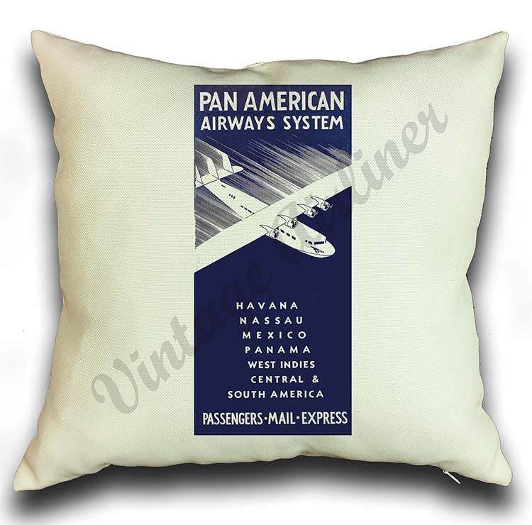Pan American Airways System Pillow Case Cover