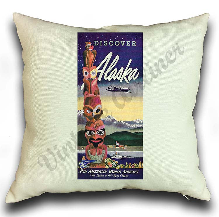 Pan American Airways Discover Alaska System Pillow Case Cover