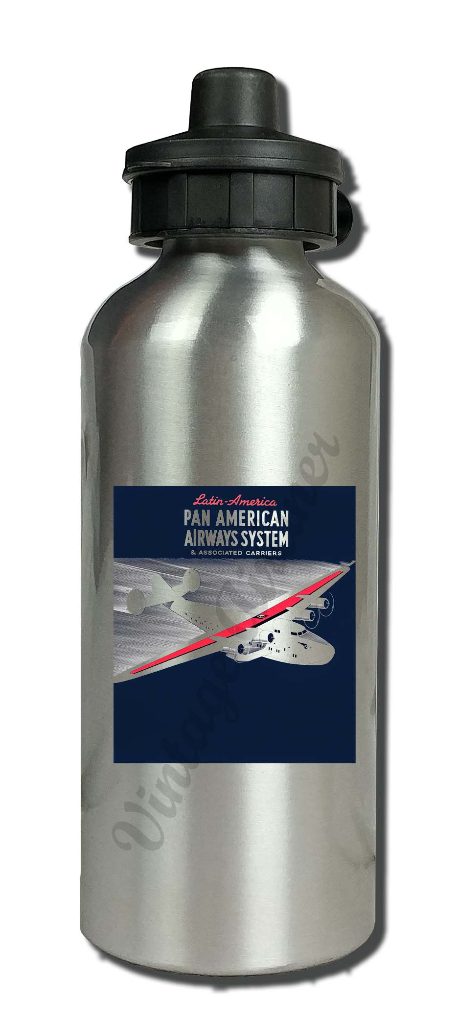 Pan American Airway System Vintage Aluminum Water Bottle