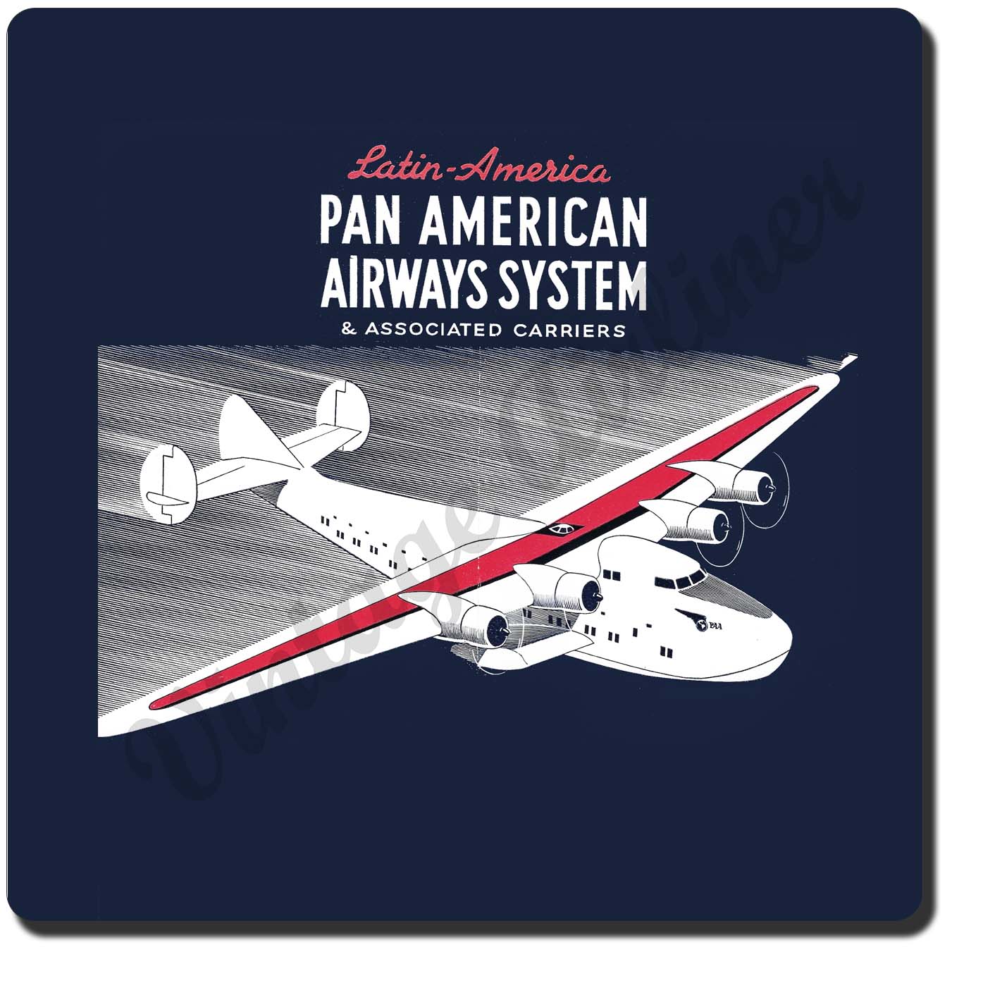 Pan American Airway System Vintage Sandstone Coaster