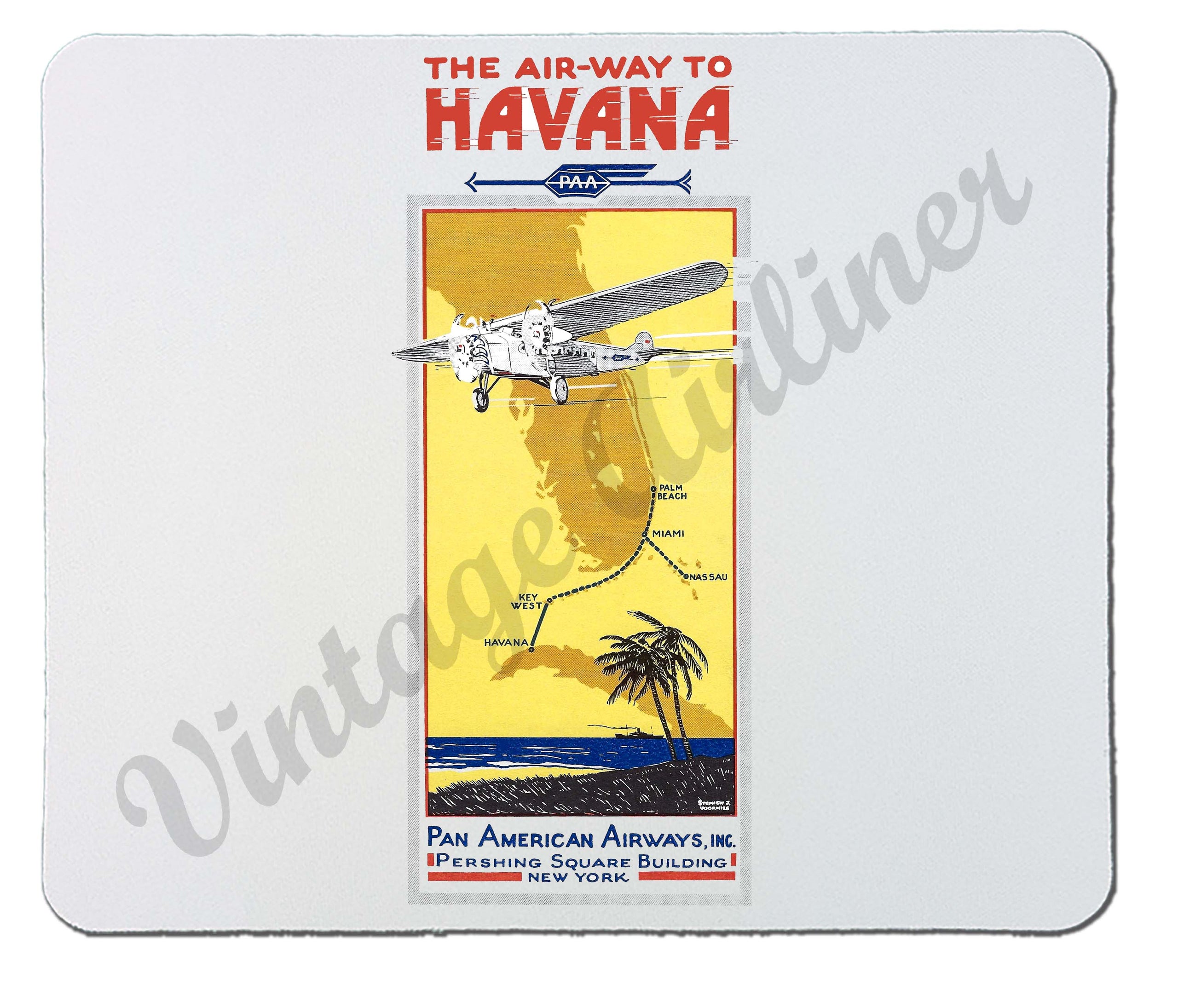Pan American Airway Air-Way To Havana Vintage Mousepad