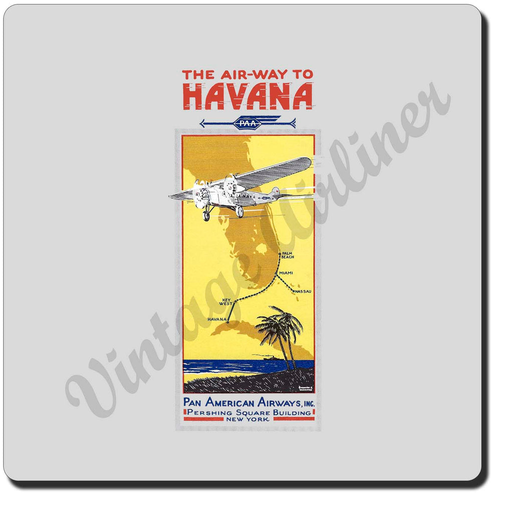 Pan American Airway Air-Way To Havana Vintage Sandstone Coaster