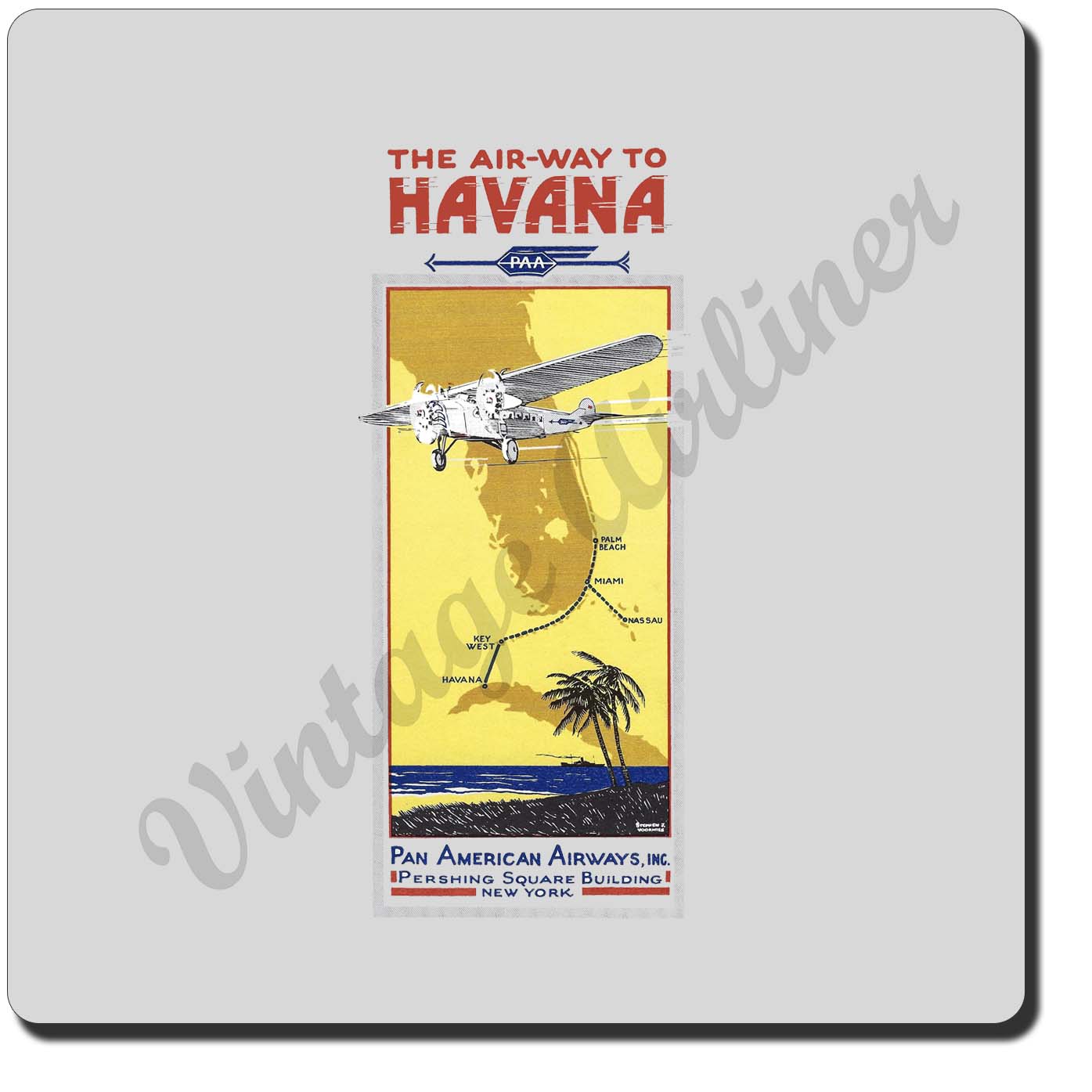 Pan American Airway Air-Way To Havana Vintage Sandstone Coaster