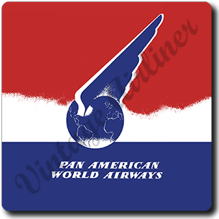 Pan American World Airways 1940's Vintage Square Sandstone Coaster
