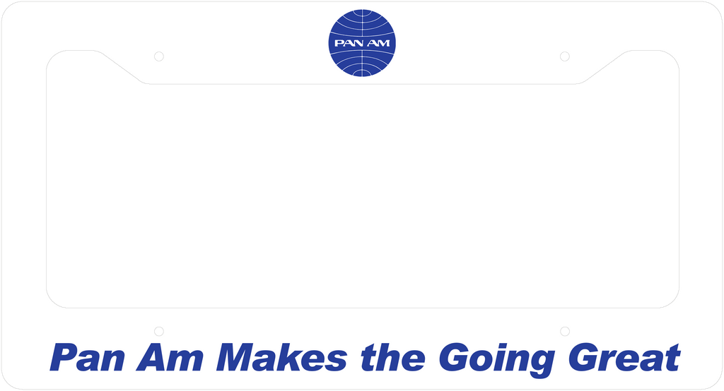 Pan Am Logo Only - Pan Am Makes The Going Great - License Plate Frame