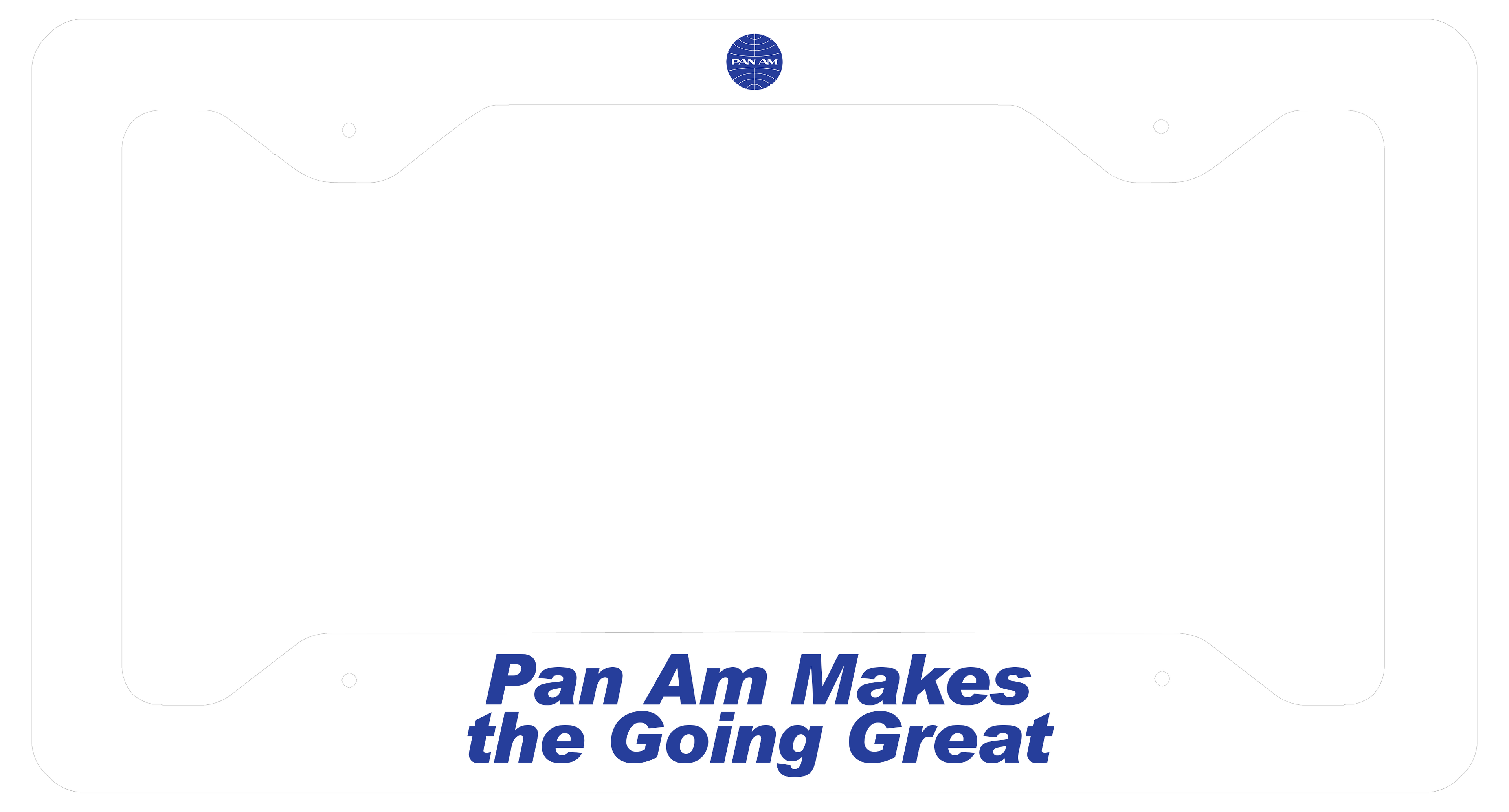 Pan Am Logo Only - Pan Am Makes The Going Great - License Plate Frame